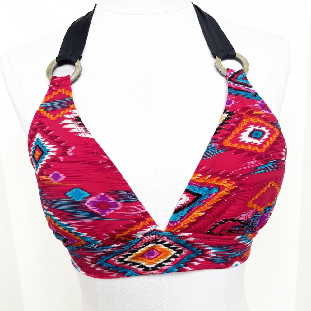 Skye Halter Style Bikini Top with geo print